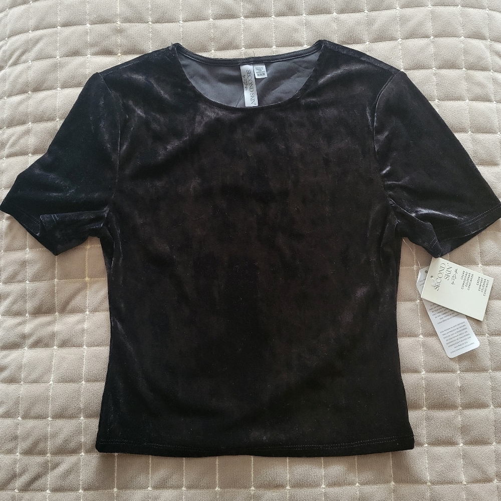 Elegant Black Velvet Women's Top